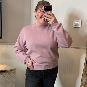 Skims cotton fleece classic crew size large - dusk pink